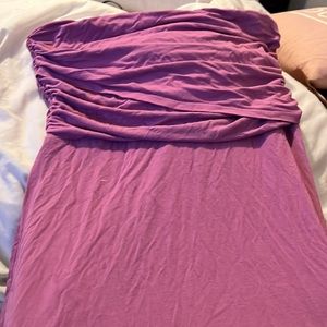Strapless purple brunch dress